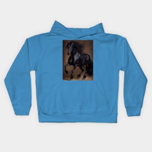 Friesian Horse - Oil paint Kids Hoodie